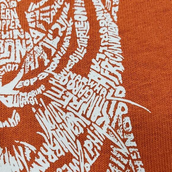 LA POP ART tiger graphic short sleeve shirt endangered species names men's XL - Picture 7 of 8